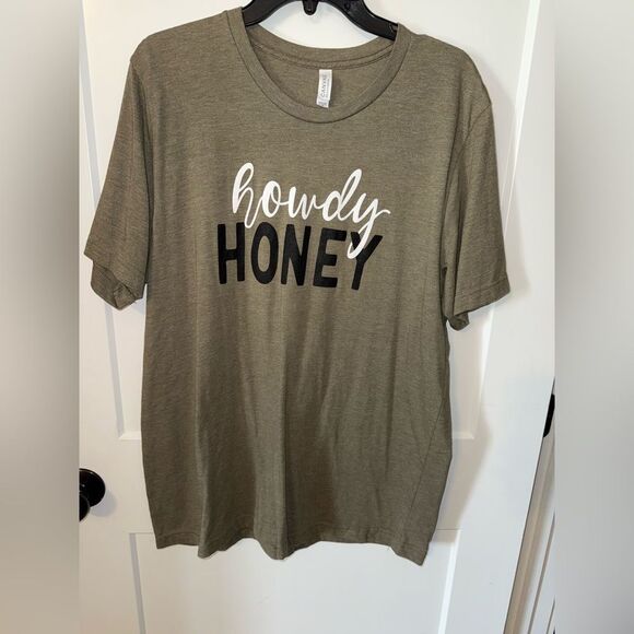 Bella Canvas Olive 'Howdy Honey' Tee - Picture 1 of 3